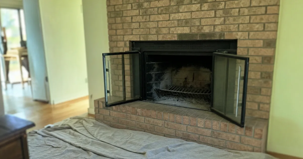 Boston, MA: a residential fireplace ready for service